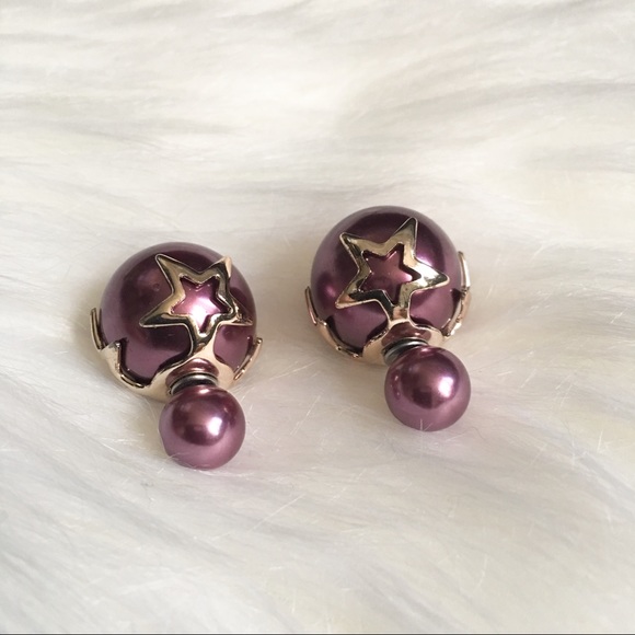 deuxbox Jewelry - purple double sided earrings